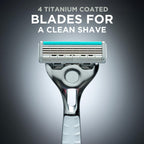 Wilkinson Sword Quattro Titanium Sensitive Razor Kit - 1 Handle, 1 Blade, 2x4 Refill Cartridges - Value Pack - Damaged Box