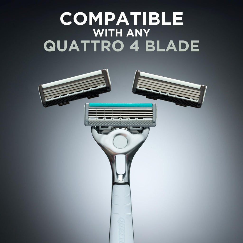 Wilkinson Sword Quattro Titanium Sensitive Razor Kit - 1 Handle, 1 Blade, 2x4 Refill Cartridges - Value Pack - Damaged Box