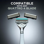 Wilkinson Sword Quattro Titanium Sensitive Razor Kit - 1 Handle, 1 Blade, 2x4 Refill Cartridges - Value Pack - Damaged Box