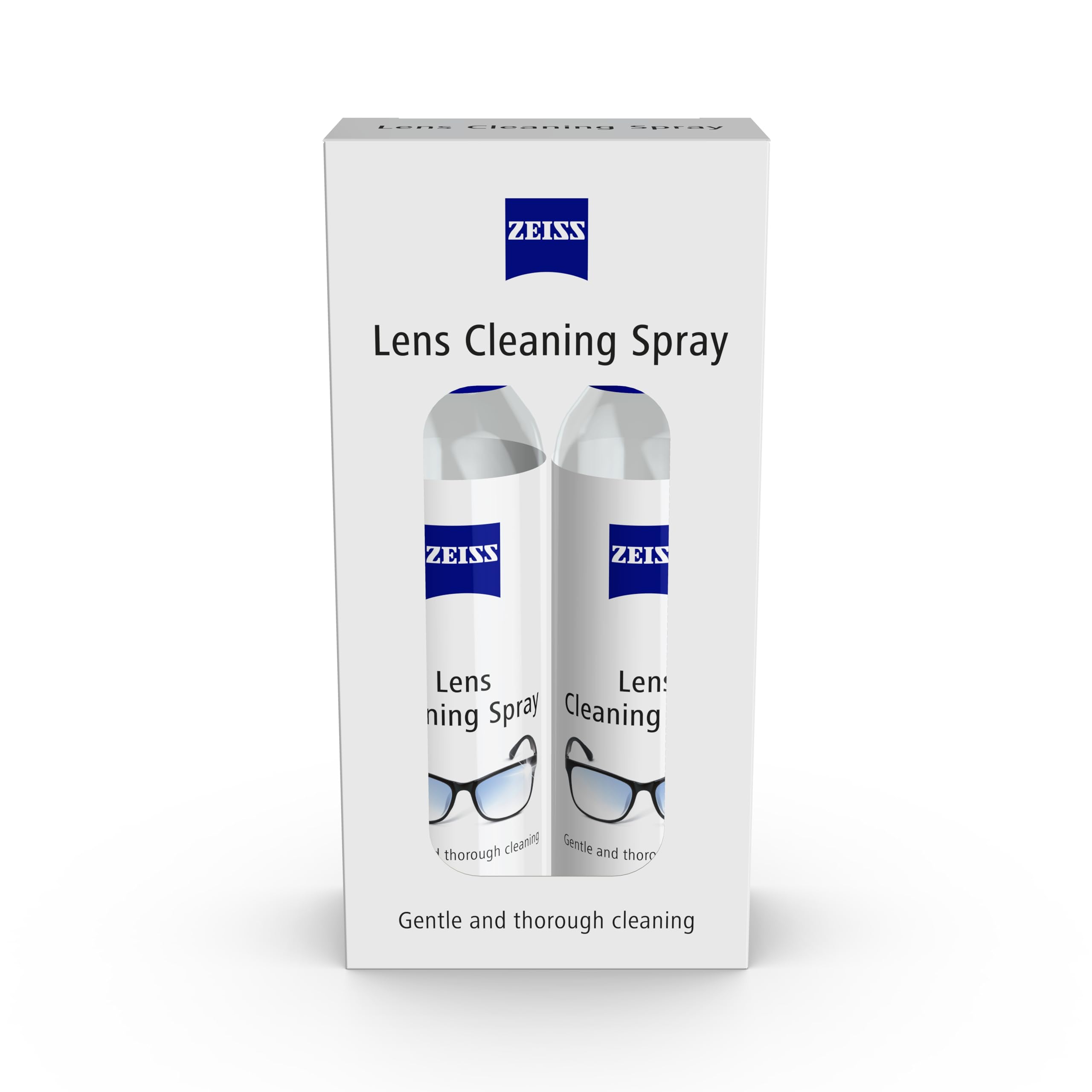 ZEISS Lens Cleaning Spray - 2x 120ml Twin Pack - Optical Glass Plastic Cleaner for Glasses Cameras Screens - Damaged Box - BBE 03/2028