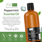 Freshskin Beauty Peppermint Essential Oil 200ml (2x 100ml) Mentha Piperita 100% Pure Natural Therapeutic Grade - Damaged Box