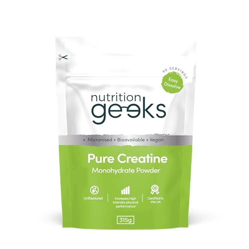 Pure Creatine Monohydrate Powder 315g - 90 Servings - Unflavoured Micronised Easy Dissolve Vegan Supplement for Men & Women - Damaged Box - BBE 03/2028