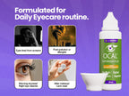 OCAL Euphrasia Plus Eye Wash 100ml - Aloe Vera Sodium Hyaluronate - Red Tired Gritty Eyes - pH 7.2 Buffered - Gentle Daily Cleanse - Damaged Box - BBE 03/2028