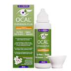 OCAL Euphrasia Plus Eye Wash 100ml - Aloe Vera Sodium Hyaluronate - Red Tired Gritty Eyes - pH 7.2 Buffered - Gentle Daily Cleanse - Damaged Box - BBE 03/2028