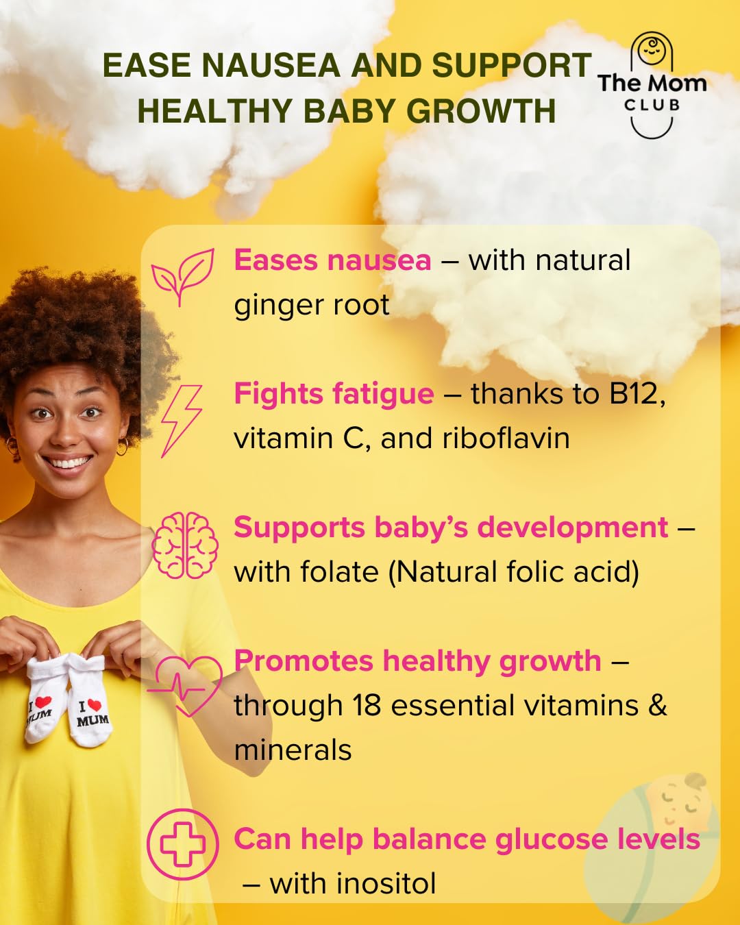 Pregnancy Vitamins for Women - 1st Trimester Prenatal Supplement - Folic Acid, Iron, B6, Ginger - 30 Vegan Capsules - Morning Sickness - New - BBE 09/2026