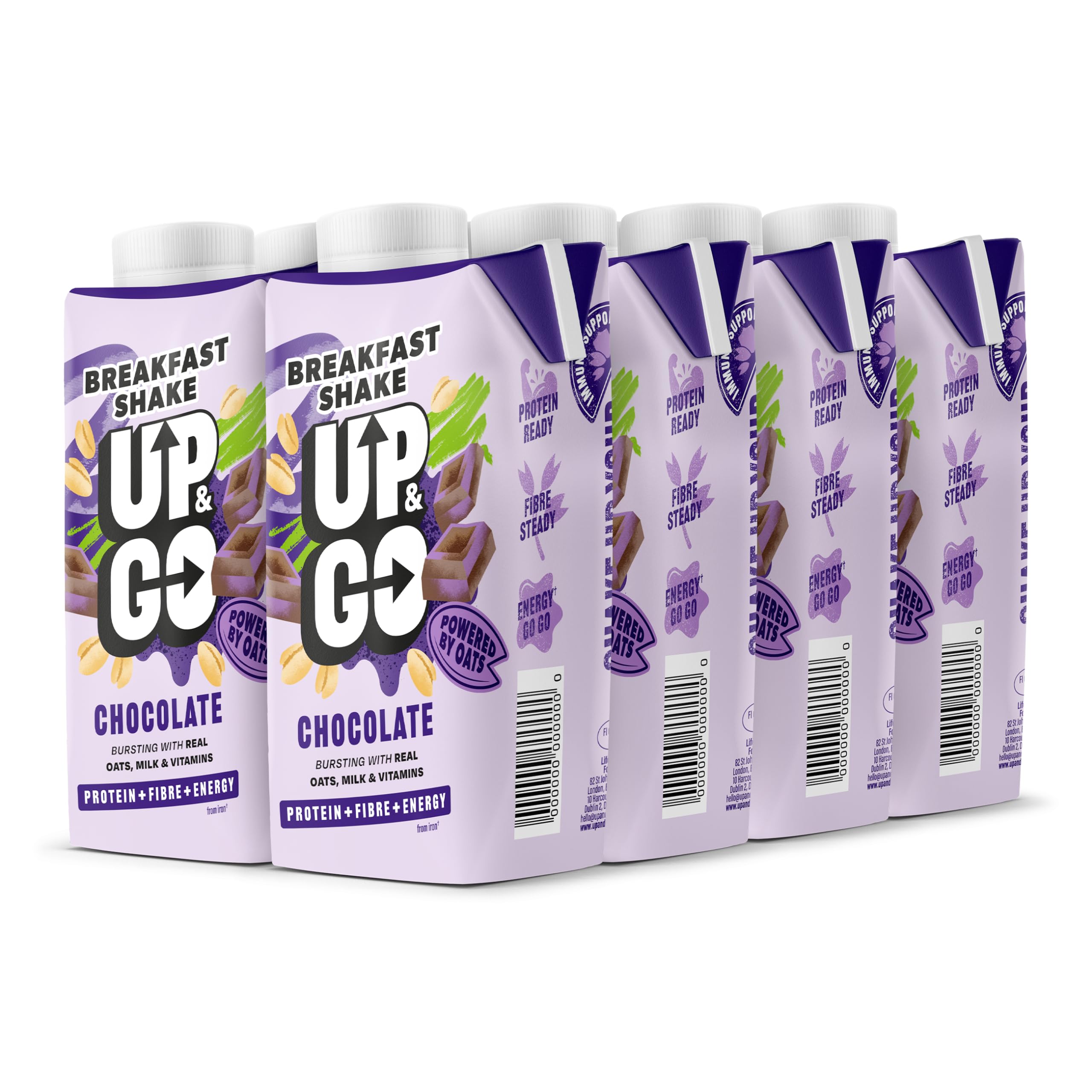 UP&GO Breakfast Drink Chocolate High Protein Shake 300ml - 8 Bottles - New - BBE 05/2026