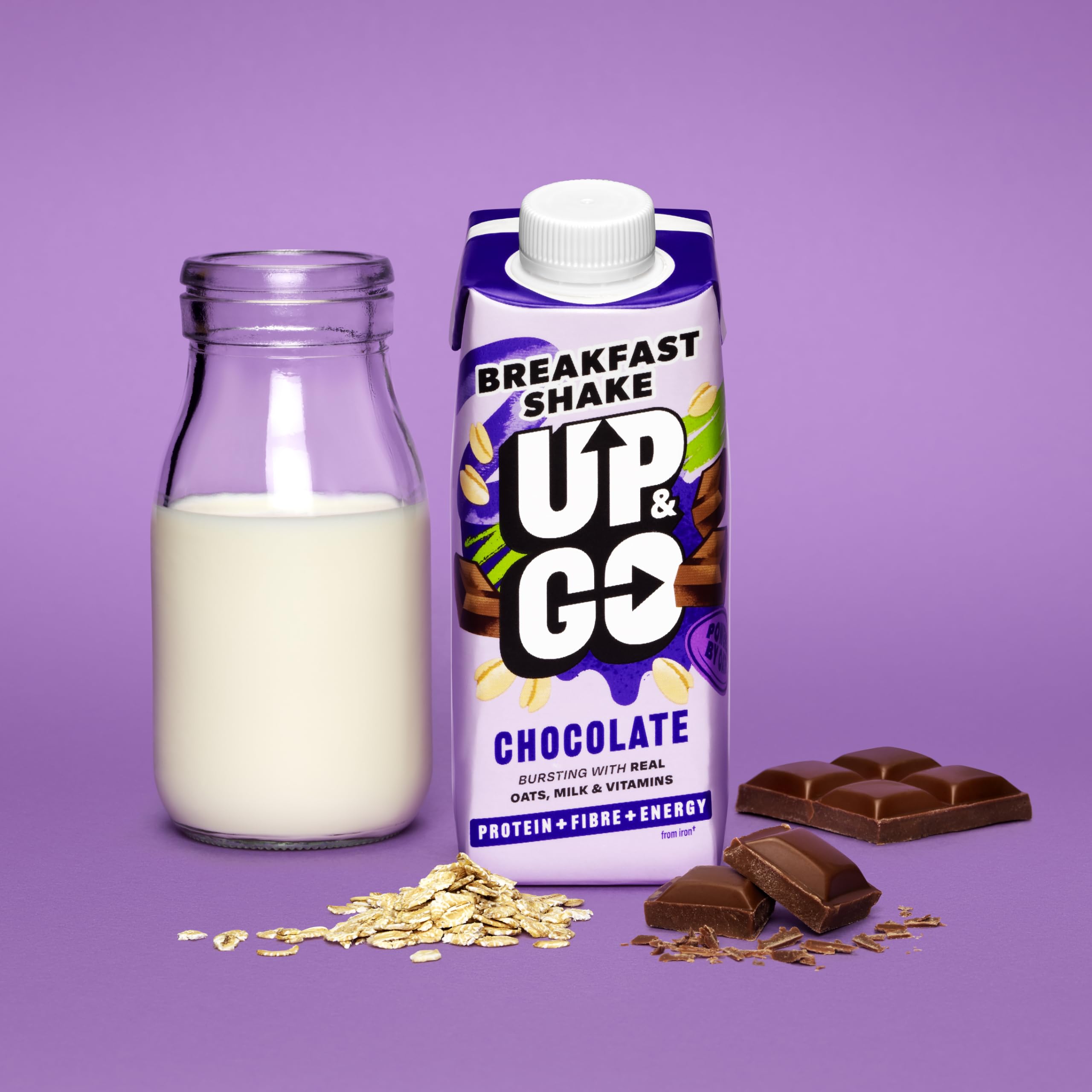 UP&GO Breakfast Drink Chocolate High Protein Shake 300ml - 8 Bottles - New - BBE 05/2026
