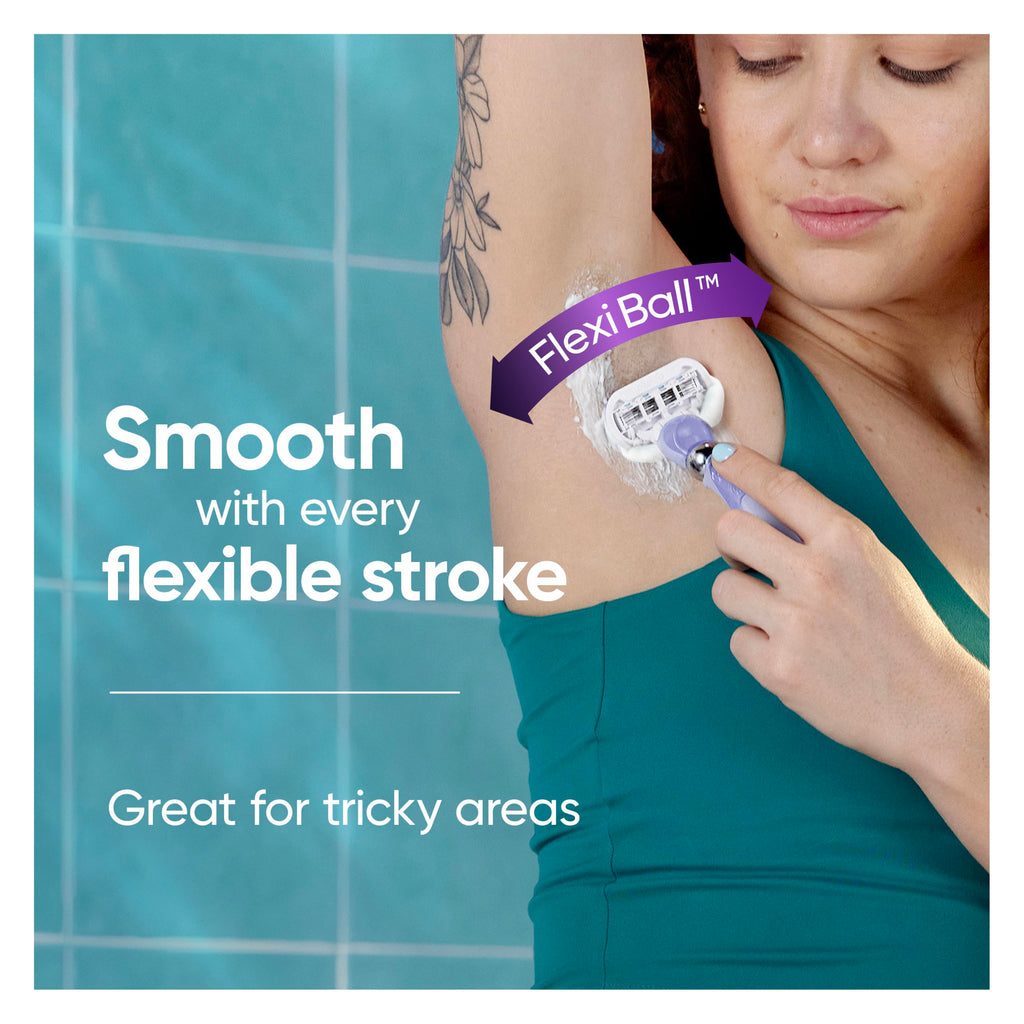 Gillette Venus Extra Smooth Swirl Women's Razor - 3 Refill Cartridges - Pivoting Handle & Shower Holder - Damaged Box