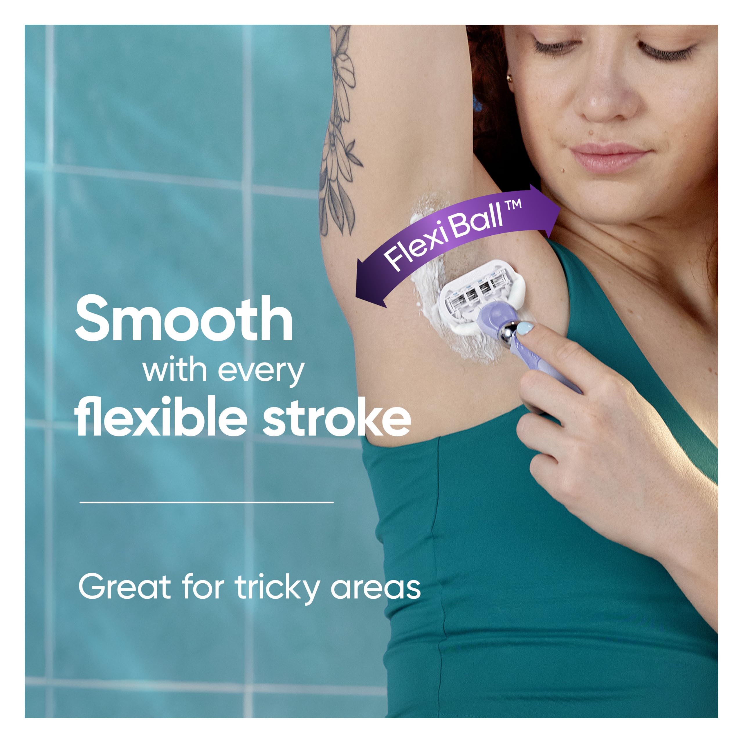 Gillette Venus Extra Smooth Swirl Women's Razor - 3 Refill Cartridges - Pivoting Handle & Shower Holder - Damaged Box
