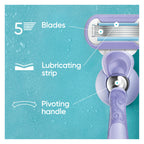 Gillette Venus Extra Smooth Swirl Women's Razor - 3 Refill Cartridges - Pivoting Handle & Shower Holder - Damaged Box