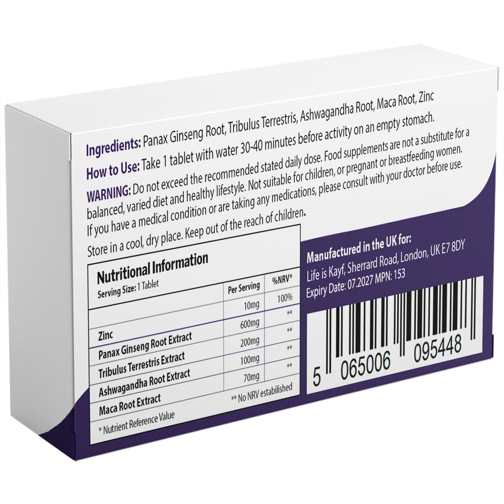 Erexon - Intense Blue 10 Tablets - Herbal Supplement for Men - Men's Health Support - Korean Ginseng, Tribulus Terrestris - Made in The UK - Damaged Box - BBE 06/2027