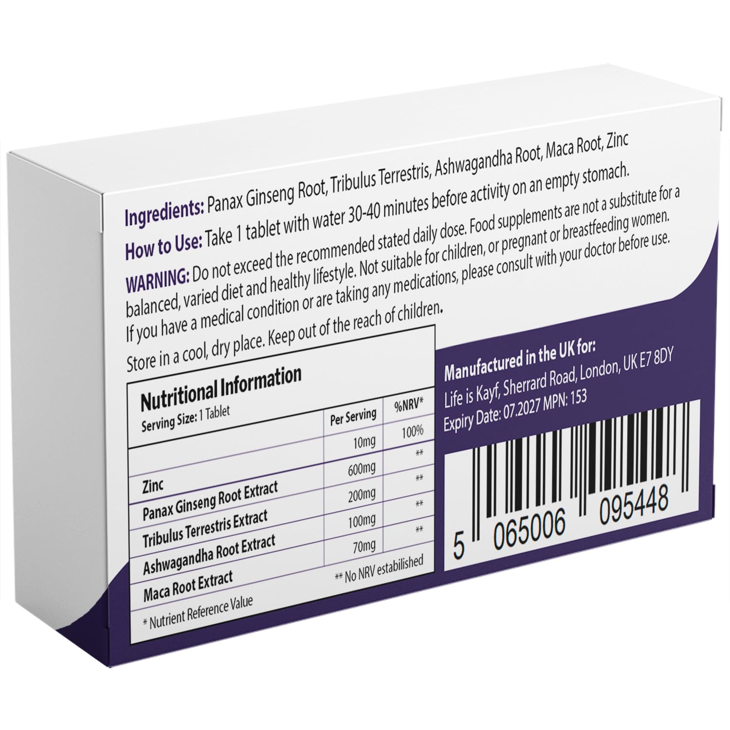 Erexon - Intense Blue 10 Tablets - Herbal Supplement for Men - Men's Health Support - Korean Ginseng, Tribulus Terrestris - Made in The UK - Damaged Box - BBE 06/2027