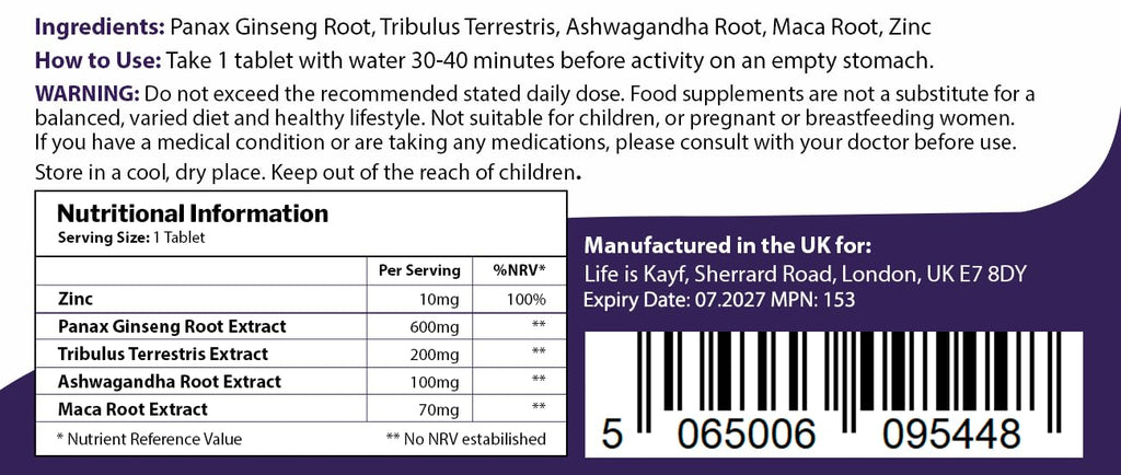 Erexon - Intense Blue 10 Tablets - Herbal Supplement for Men - Men's Health Support - Korean Ginseng, Tribulus Terrestris - Made in The UK - Damaged Box - BBE 06/2027