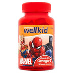 Wellkid Vitabiotics Marvel Omega 3 & Vitamin D Soft Jellies - 50 Count, 174g - Very Good - BBE 04/2027