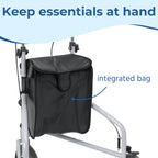 Days Tri Wheel Folding Walker - Grey Mobility Aid with Loop Lockable Brakes, Height Adjustable for Elderly & Disabled - Very Good