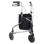 Days Tri Wheel Folding Walker - Grey Mobility Aid with Loop Lockable Brakes, Height Adjustable for Elderly & Disabled - Very Good