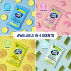 Wet Ones Plastic Free Antibacterial Hand Wipes - Cucumber Fragrance - Pocket Size - 12 Packs x 12 Wipes - 144 Total Wipes - New