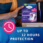 TENA Discreet Maxi Night Incontinence Pads for Women - Wider Back, Extra Length - 48 Count (8x6 Pack) - New