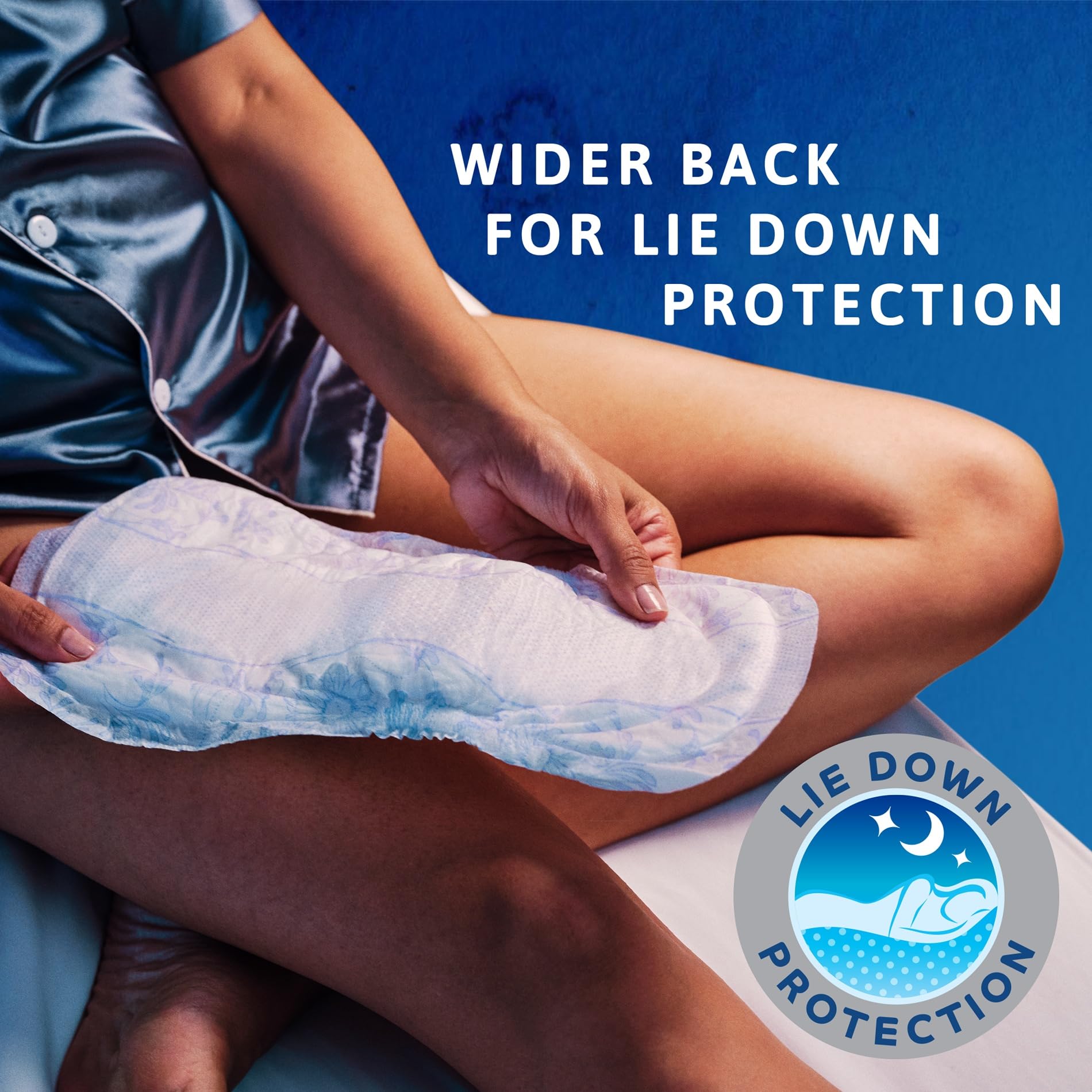 TENA Discreet Maxi Night Incontinence Pads for Women - Wider Back, Extra Length - 48 Count (8x6 Pack) - New