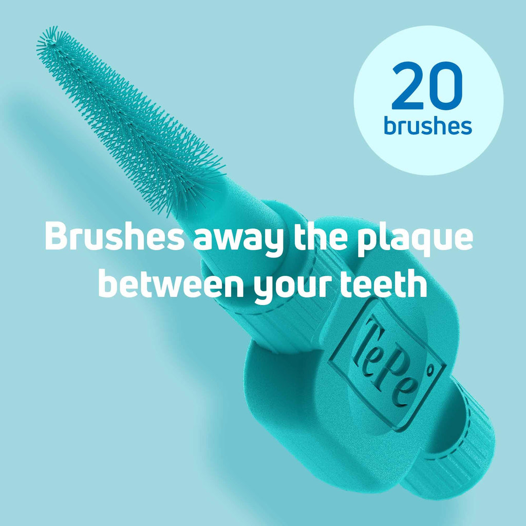 TePe EasyFit Interdental Brush Conical Turquoise S/M 20 Pack Teeth Cleaning Gum Health - New