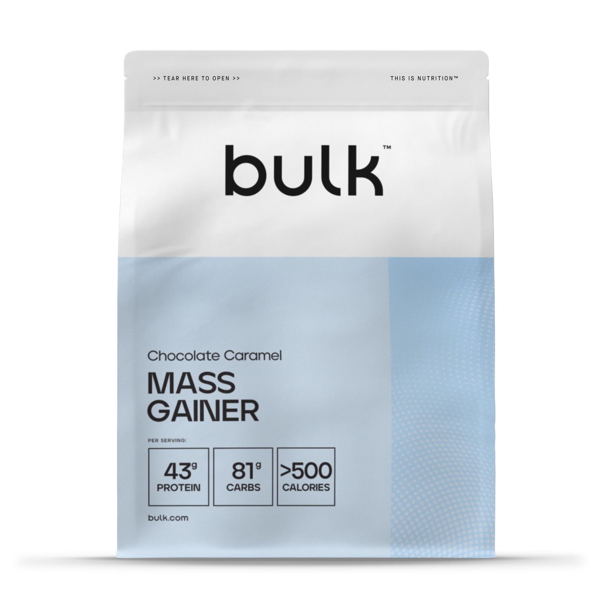 Bulk Complete Mass Gainer - Chocolate Caramel - 81g Carbohydrates - High Protein Weight Gain Shake Powder - Damaged Box - BBE 04/2027