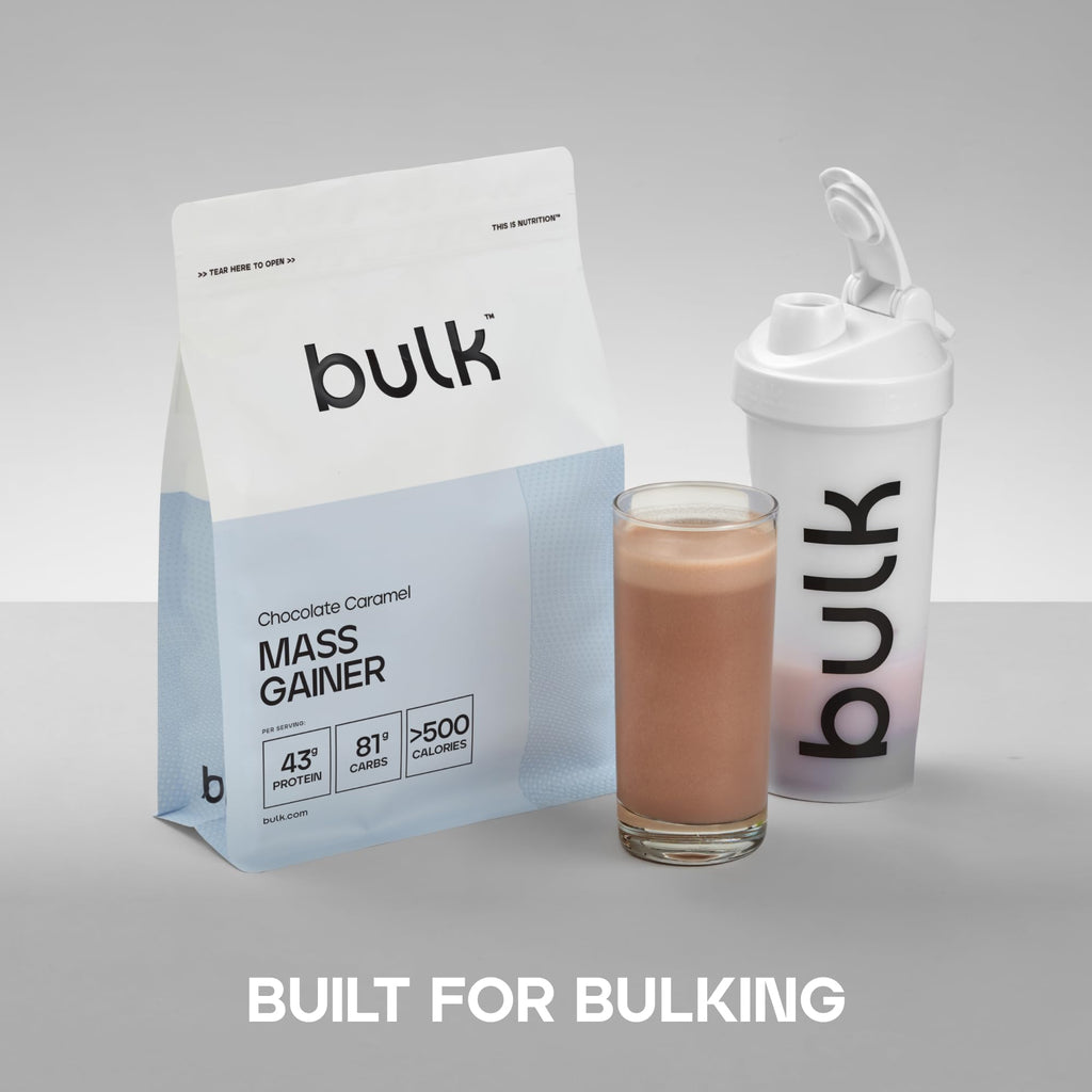 Bulk Complete Mass Gainer - Chocolate Caramel - 81g Carbohydrates - High Protein Weight Gain Shake Powder - Damaged Box - BBE 04/2027
