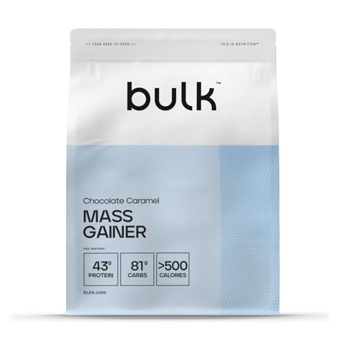 Bulk Complete Mass Gainer - Chocolate Caramel - 81g Carbohydrates - High Protein Weight Gain Shake Powder - Damaged Box - BBE 04/2027