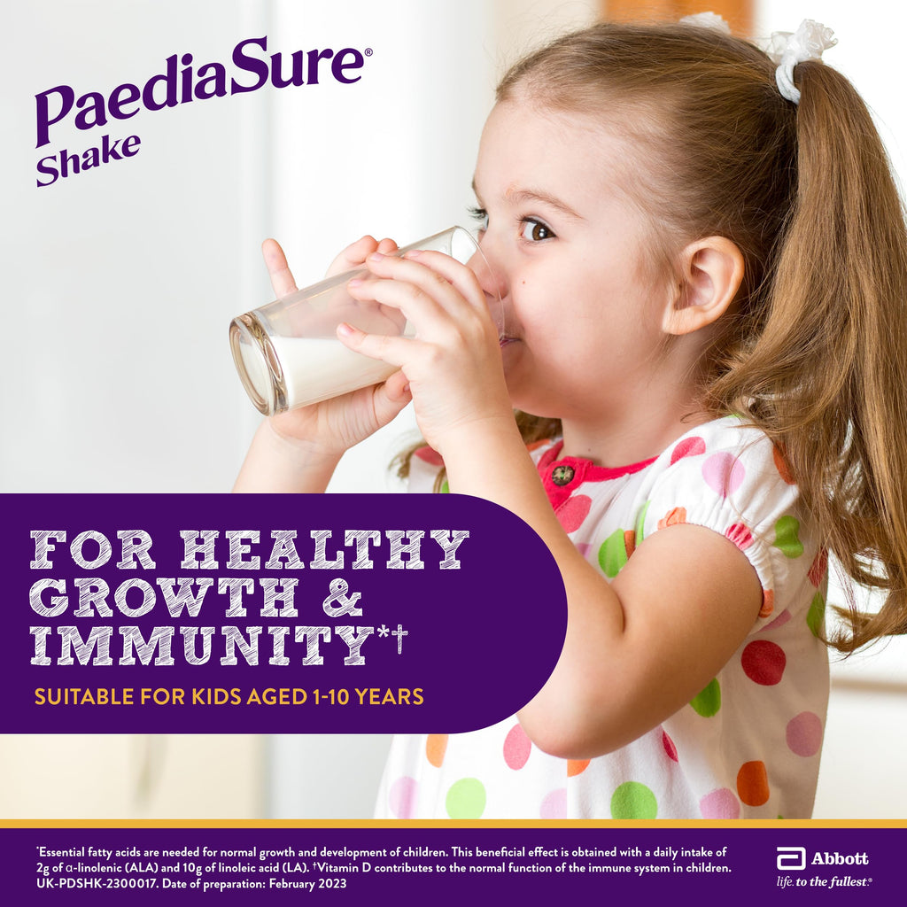PaediaSure Shake Vanilla 4x200ml - Protein & Vitamin D Supplement Drink for Children - Damaged Box - BBE 03/2027
