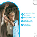 WaterWipes Sensitive+ Body & Intimate Cleansing Wipes, 99.9% Purified Water, XL Textured Wipes, Incontinence Care, Fragrance Free, 180 Count - New