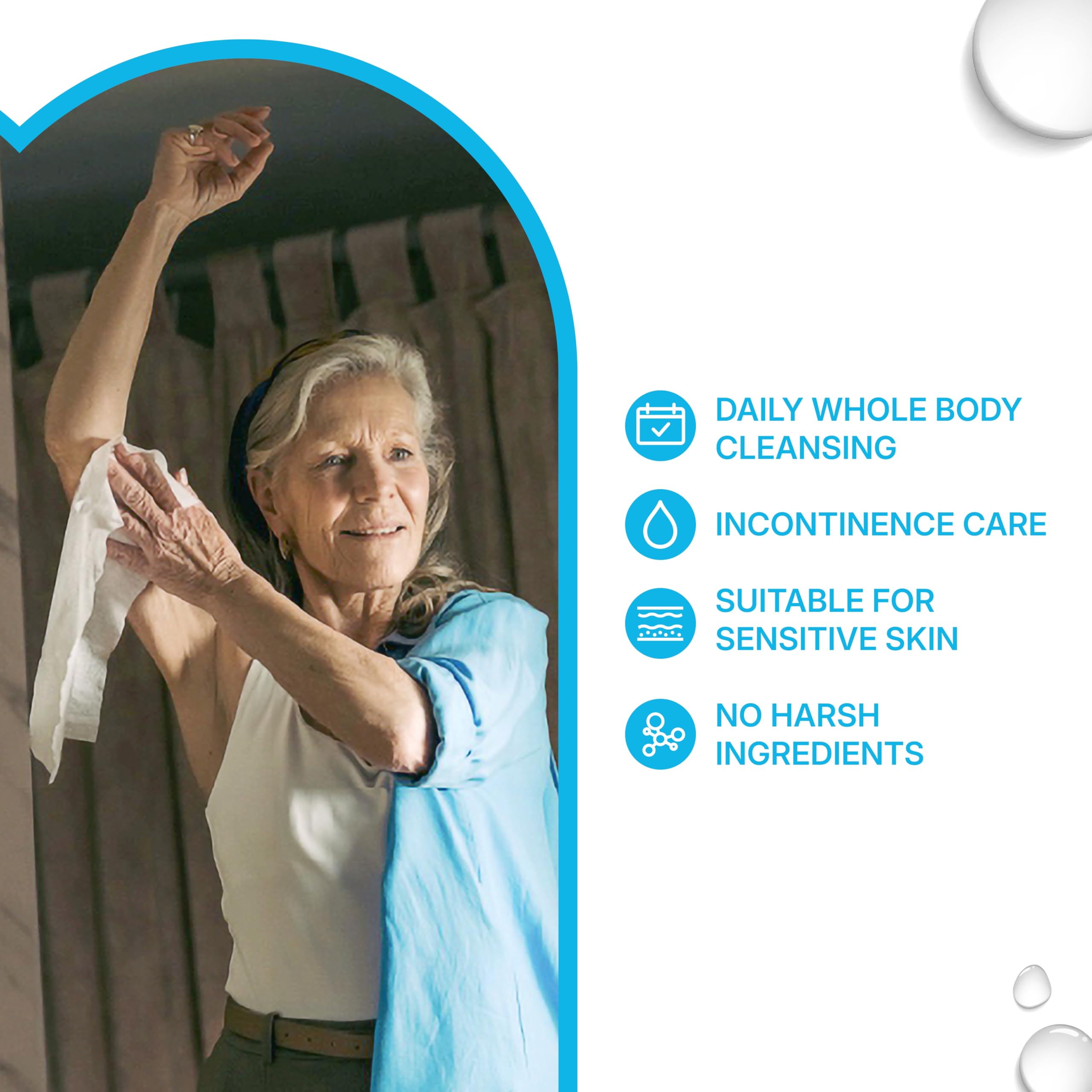 WaterWipes Sensitive+ Body & Intimate Cleansing Wipes, 99.9% Purified Water, XL Textured Wipes, Incontinence Care, Fragrance Free, 180 Count - New