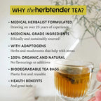 The Hertender and Breathe Organic Rose Tea - 72 Individually Wrapped Tea Bags - Caffeine Free Herbal Tea for Calm & Relaxation - Damaged Box - BBE 03/2028