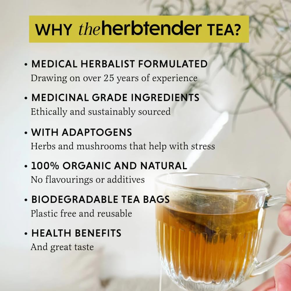 The Hertender and Breathe Organic Rose Tea - 72 Individually Wrapped Tea Bags - Caffeine Free Herbal Tea for Calm & Relaxation - Damaged Box - BBE 03/2028