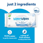 WaterWipes Sensitive+ Newborn & Baby Wipes, 99.9% Water, Unscented, 6 Pack