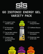 Science In Sport GO Isotonic Energy Gels - 22g Carbohydrates, Low Sugar, Assorted Flavours - 5 Pack 60ml Running Gels - Damaged Box - BBE 01/2027