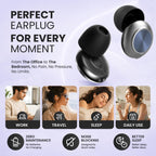 Adjustable Ear Plugs for Sleep - Reusable Silicone Earplugs with 3 Noise Reduction Modes 21-28dB SNR - Ultra-Soft for Snoring, Travel, Work - Damaged Box