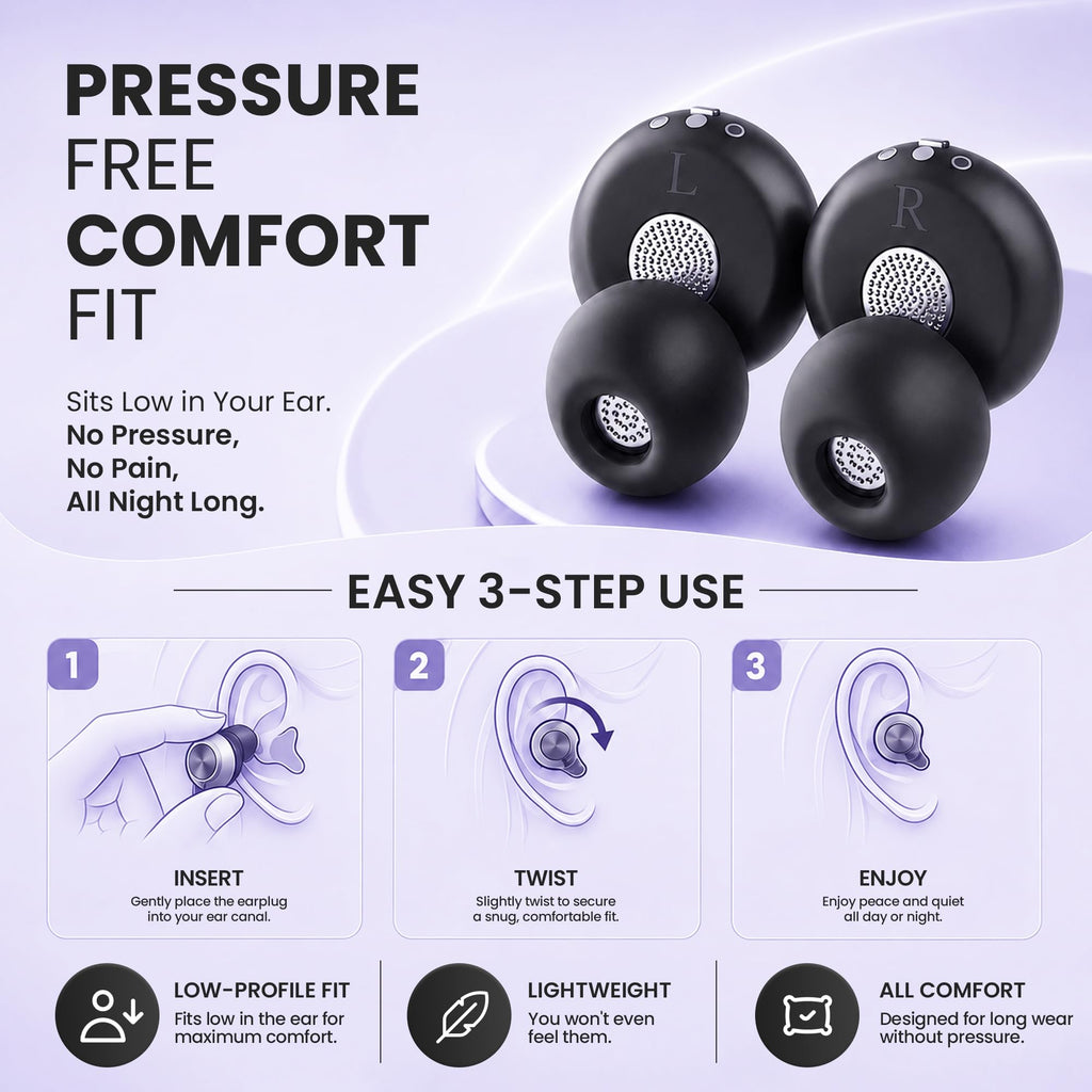 Adjustable Ear Plugs for Sleep - Reusable Silicone Earplugs with 3 Noise Reduction Modes 21-28dB SNR - Ultra-Soft for Snoring, Travel, Work - Damaged Box