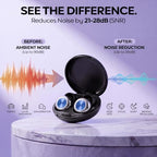 Adjustable Ear Plugs for Sleep - Reusable Silicone Earplugs with 3 Noise Reduction Modes 21-28dB SNR - Ultra-Soft for Snoring, Travel, Work - Damaged Box