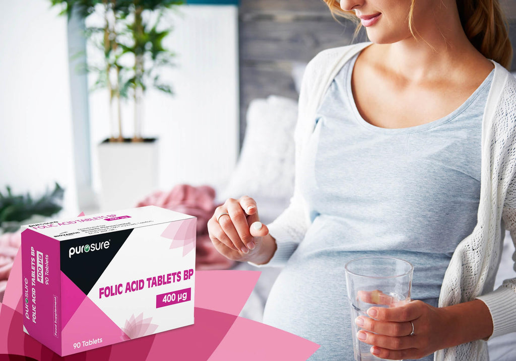 Folic Acid 400mcg Tablets - 4 x 360 (1440) Vitamin B9 Tabs - 1 Year Supply for Pregnancy Care, Maternal Tissue Growth - New