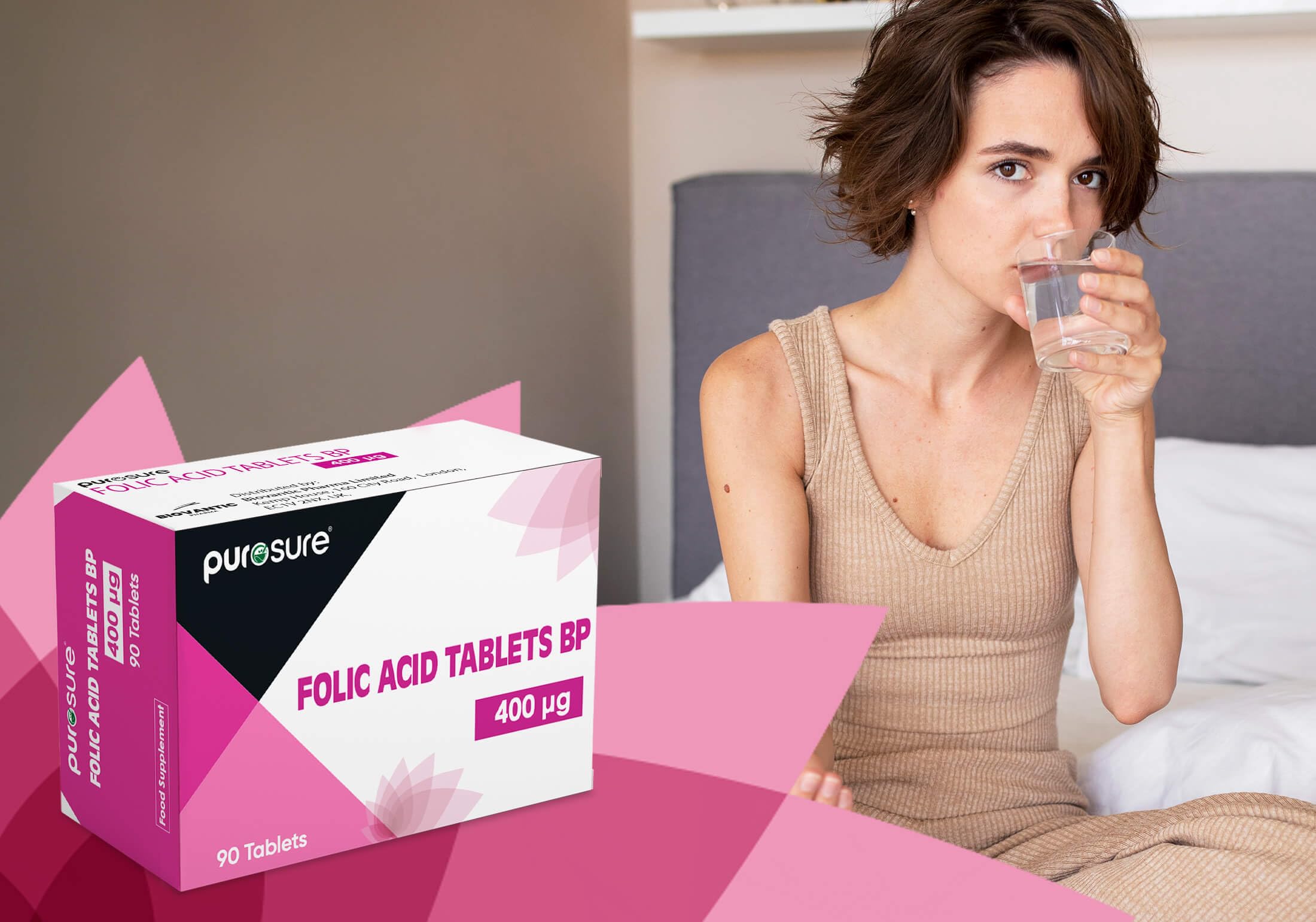 Folic Acid 400mcg Tablets - 4 x 360 (1440) Vitamin B9 Tabs - 1 Year Supply for Pregnancy Care, Maternal Tissue Growth - New
