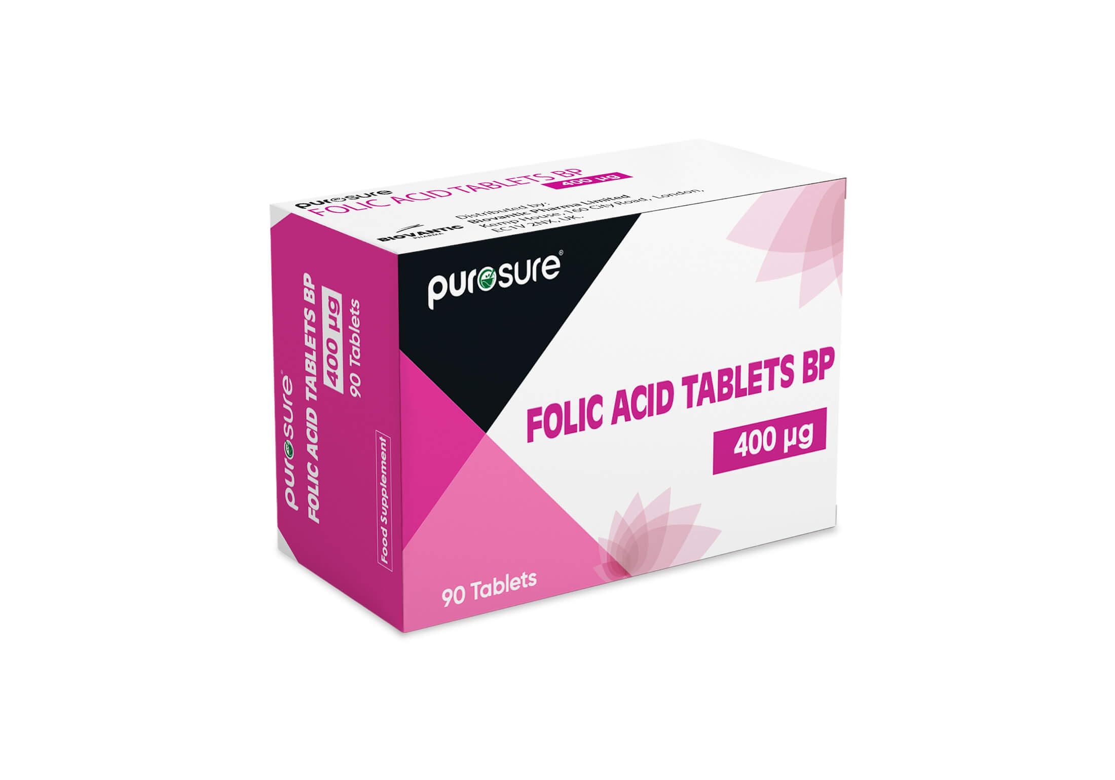 Folic Acid 400mcg Tablets - 4 x 360 (1440) Vitamin B9 Tabs - 1 Year Supply for Pregnancy Care, Maternal Tissue Growth - New