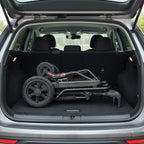 KCareU Portable Foldable Wheelchair with Pull Rod - 18" Seat - Lightweight Travel - Aluminium Alloy Frame - New