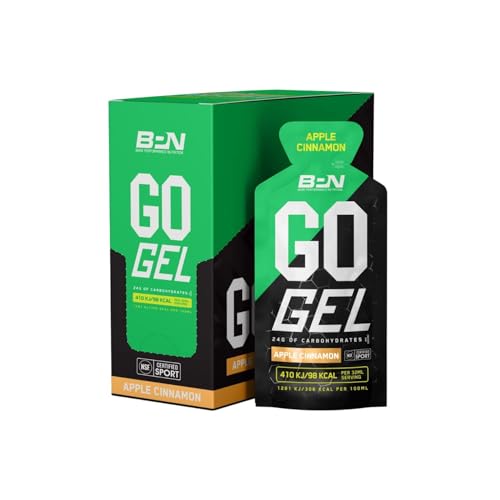 Bare Performance Nutrition BPN Go Gel, Vegan + Gluten Free Running Gel with 24g of Carbohydrates & 100 Calories per Pack, 10 Single-Serving, Apple Cinnamon - New - BBE 01/2027