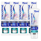 Sensodyne Clinical White Toothpaste Sensitive Teeth, Extra Fresh, 4 x 75 ml - Damaged Box - BBE 06/2027