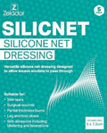 Silicnet Silicone Net Dressing Non-Adherent, Flexible, and Breathable Dressing for Delicate Skin - Ideal for Surgical Wounds 10x7.5cm 5pc - Damaged Box