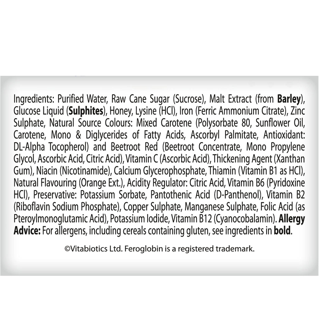 Feroglobin Gentle Iron and Nutrient Liquid, Reduce Tiredness & Fatigue Maintain Health, 500 ml - Damaged Box - BBE 09/2027