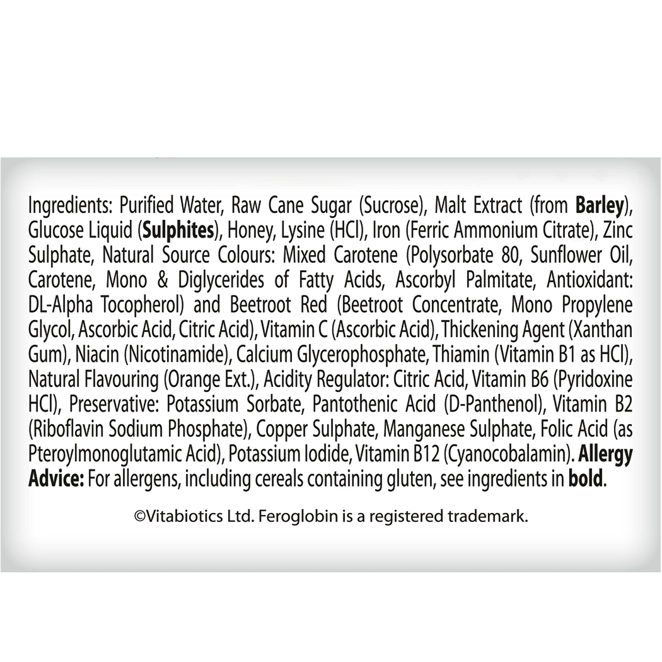 Feroglobin Gentle Iron and Nutrient Liquid, Reduce Tiredness & Fatigue Maintain Health, 500 ml - Damaged Box - BBE 09/2027