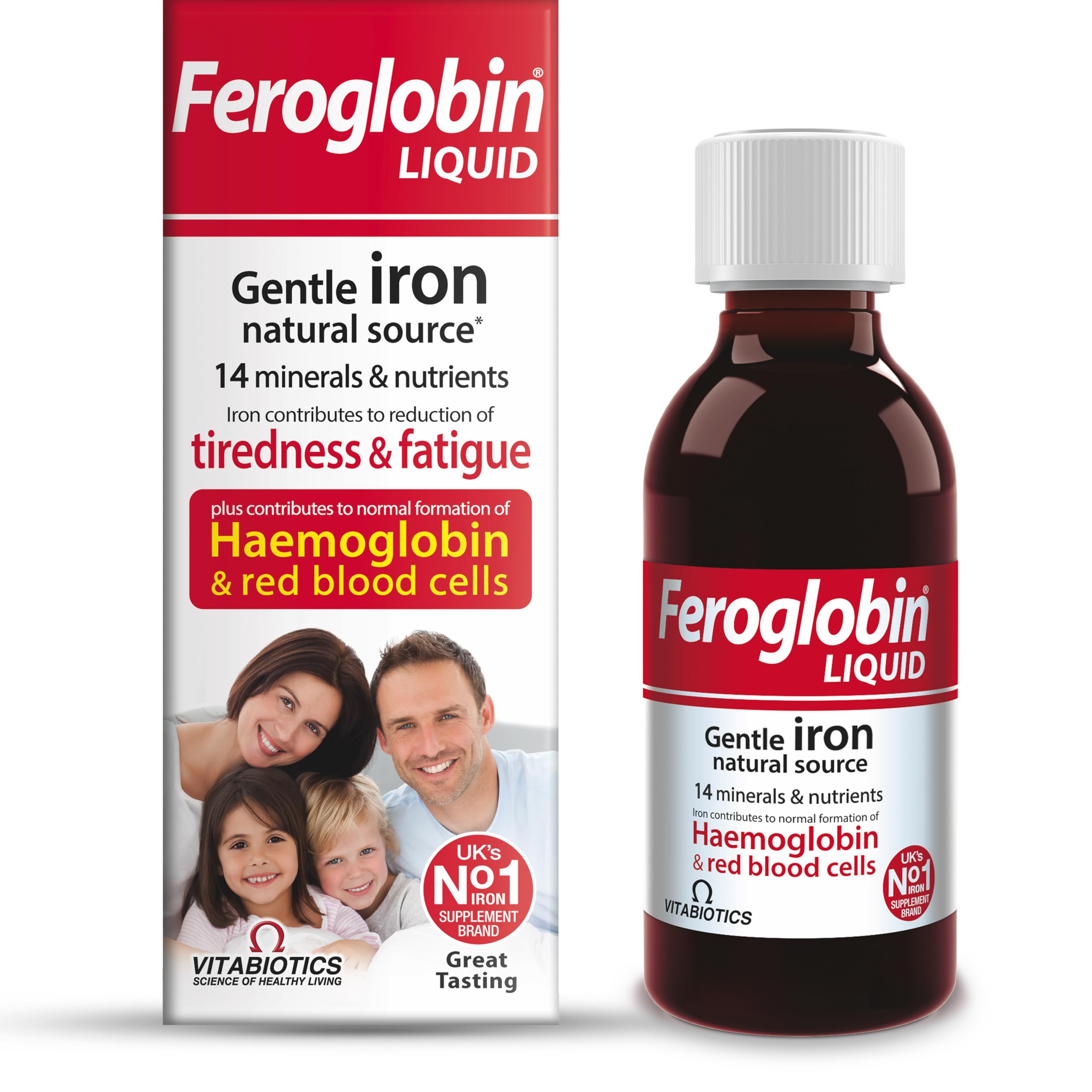 Feroglobin Gentle Iron and Nutrient Liquid, Reduce Tiredness & Fatigue Maintain Health, 500 ml - Damaged Box - BBE 09/2027