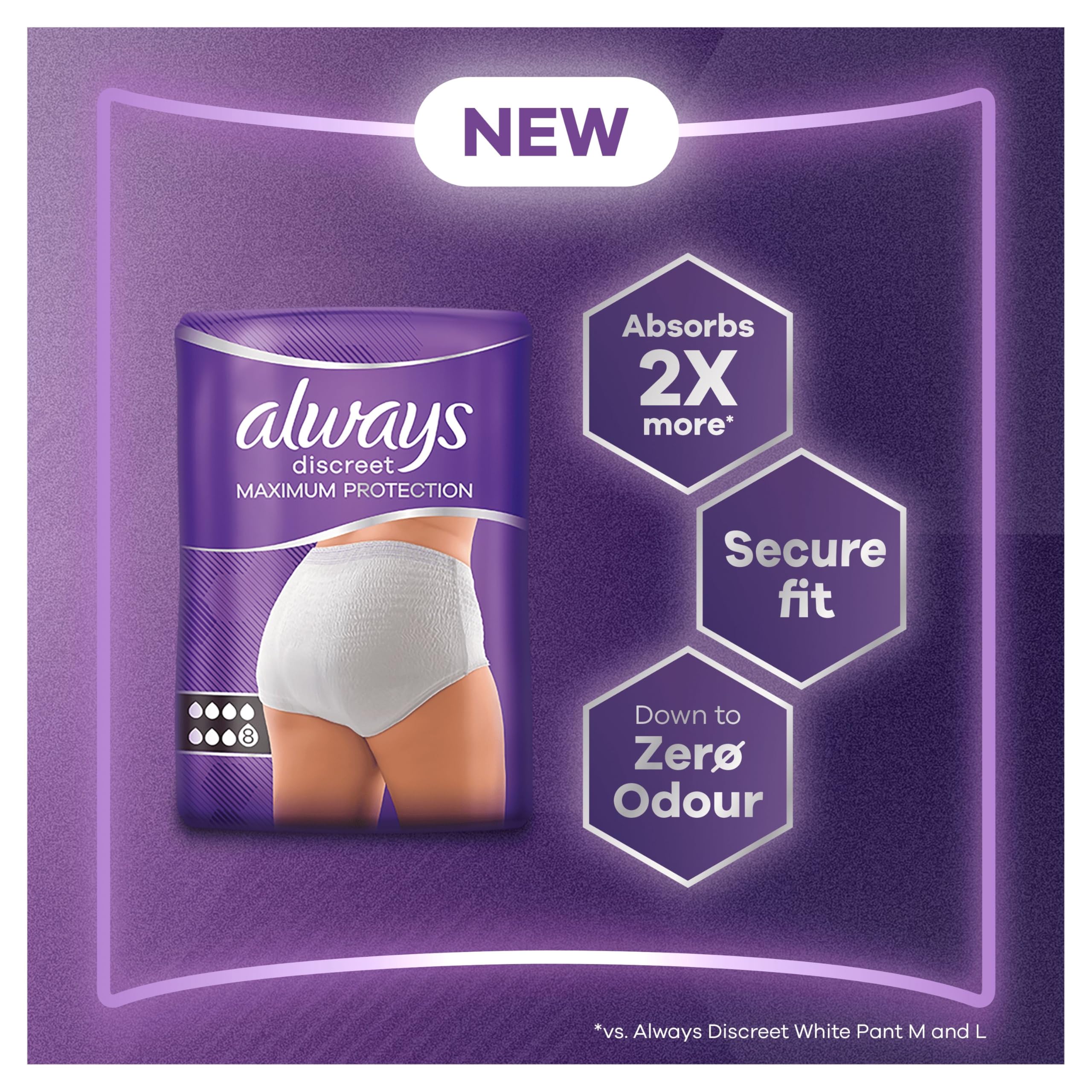 Always Discreet Maximum Protection XL 2x10 ct - New