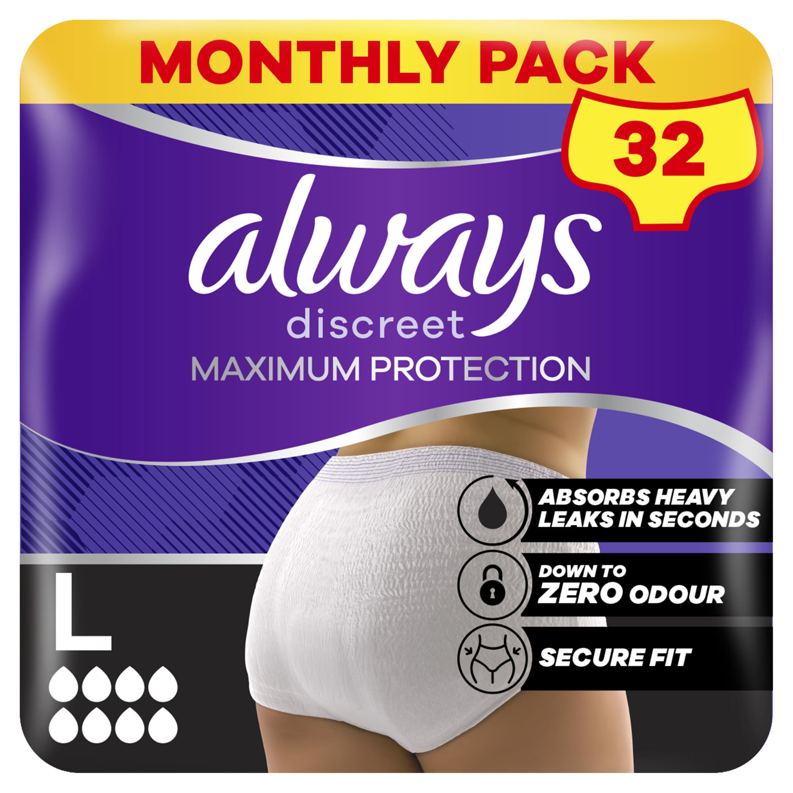 Always Discreet Maximum Protection XL 2x10 ct - New