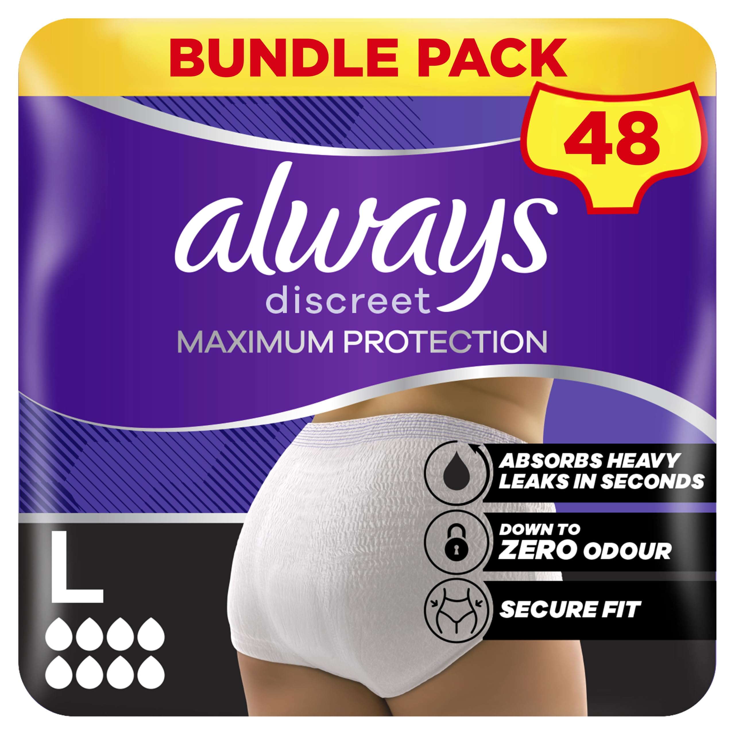 Always Discreet Maximum Protection XL 2x10 ct - New